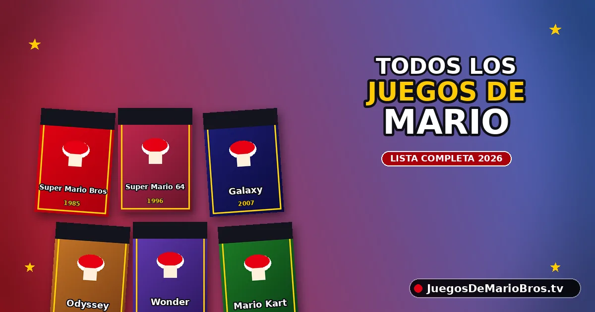 Todos los juegos de Mario Bros — lista completa 2026
